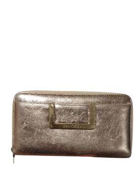 Vintage Jimmy Choo Gold Metallic Leather Long Wallet